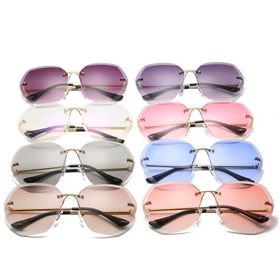 Trendy Rim Less Transparent Sunglasses For Women-Unique and Classy