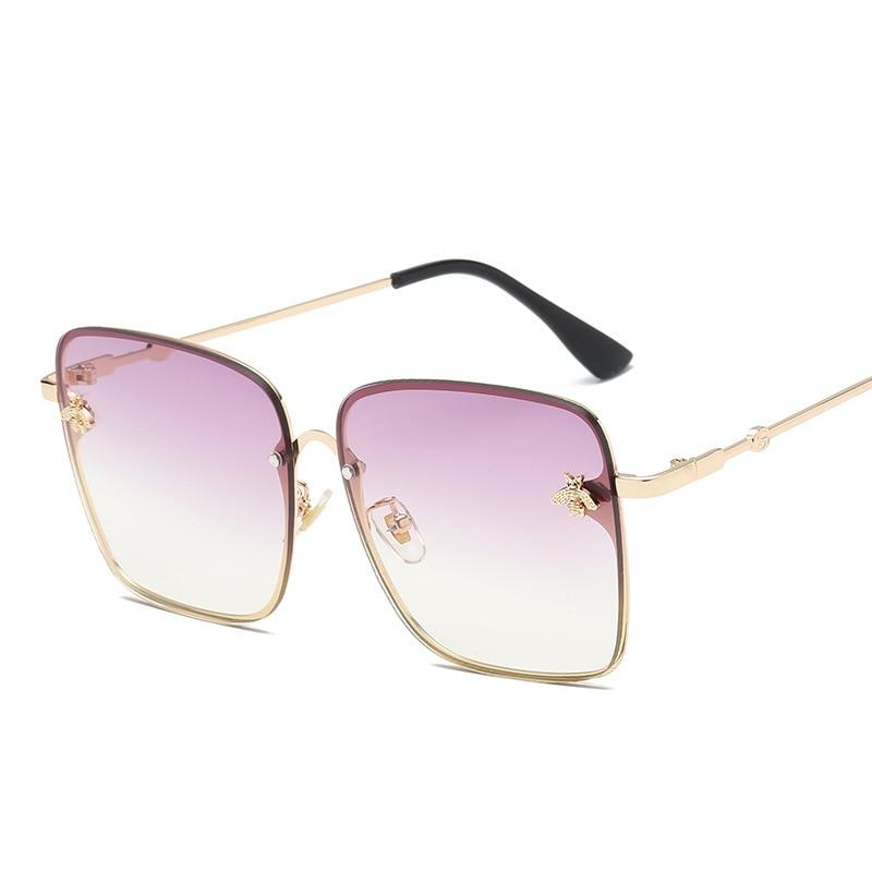 Stylish Square Bee Retro Sunglasses For Women-Unique and Classy