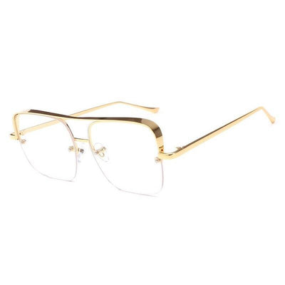 Square Glasses Frame Fashion Metal Eyewear Frame Men Women Optical - BRANDEDBABA