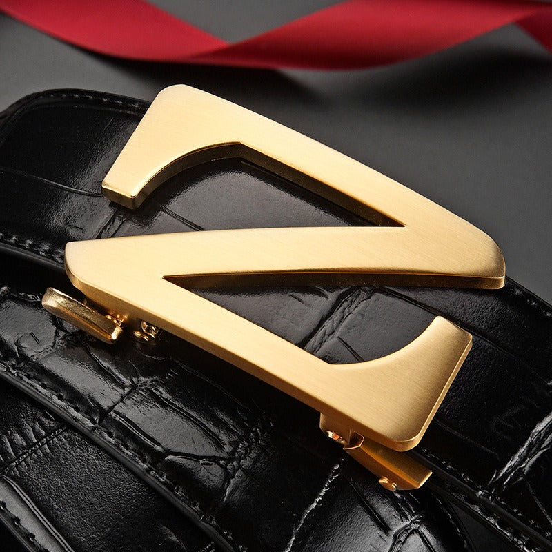 2022 New High Grade Men's Letter Embossing Automatic Buckle Belt -Unique and Classy