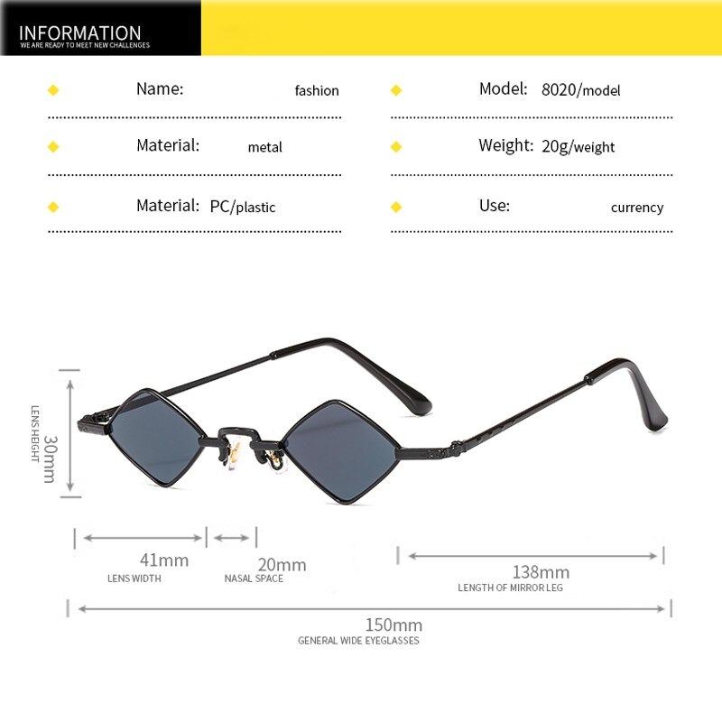 Brand Design Metal Frame Diamond Shaped Small Retro Sunglasses For Men And Women-Unique and Classy