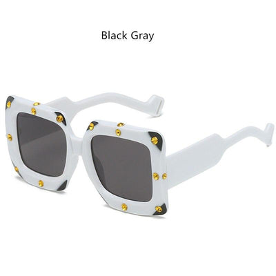 2020 Italian Big Frame Square Crystal Diamond Sunglasses For Unisex-Unique and Classy