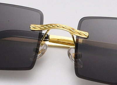New Color Rectangle Rimless Gradient Sunglasses For Unisex-Unique and Classy