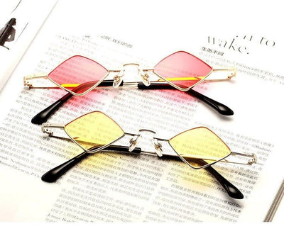 Brand Design Metal Frame Diamond Shaped Small Retro Sunglasses For Men And Women-Unique and Classy