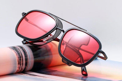 Brand Designer Gradient Metal Retro Square Steampunk Sunglasses For Men And Women-Unique and Classy