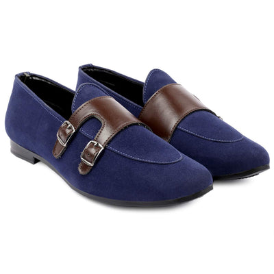 Fashionable Double Monk Suede Material Slip On Shoes For Men's-Unique and Classy