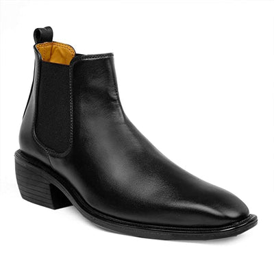 Classy Hight Ankle Height Increasing Black Chelsea Boots For Men-Unique and Classy