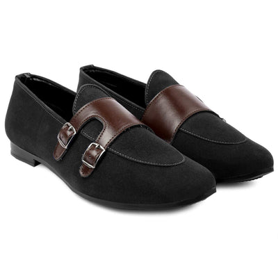 Fashionable Double Monk Suede Material Slip On Shoes For Men's-Unique and Classy