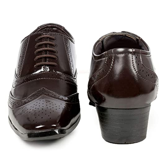 Classy Shine Design British Full Brogue Height Increasing Shoes For Men's-Unique and Classy