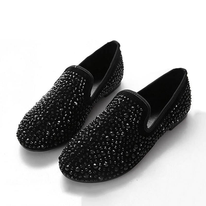 Elegant Rhinestone Luxury Brand Casual,Wedding,Party Wear Flat Loafers Shoes-Unique and Classy