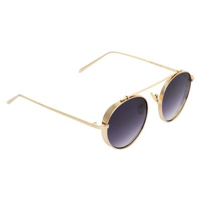 Bonzer Round Black And Gold  Sunglasses For Men And Women-Unique and Classy