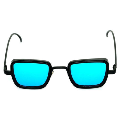 Sky Blue And Black Retro Square Sunglasses For Men And Women-Unique and Classy
