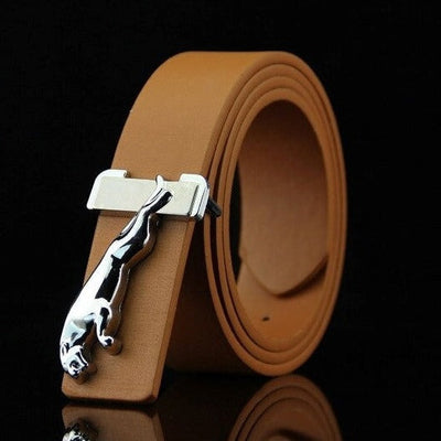 Classic Jaguar Design Leather Strap Belt For Men's-Unique and Classy