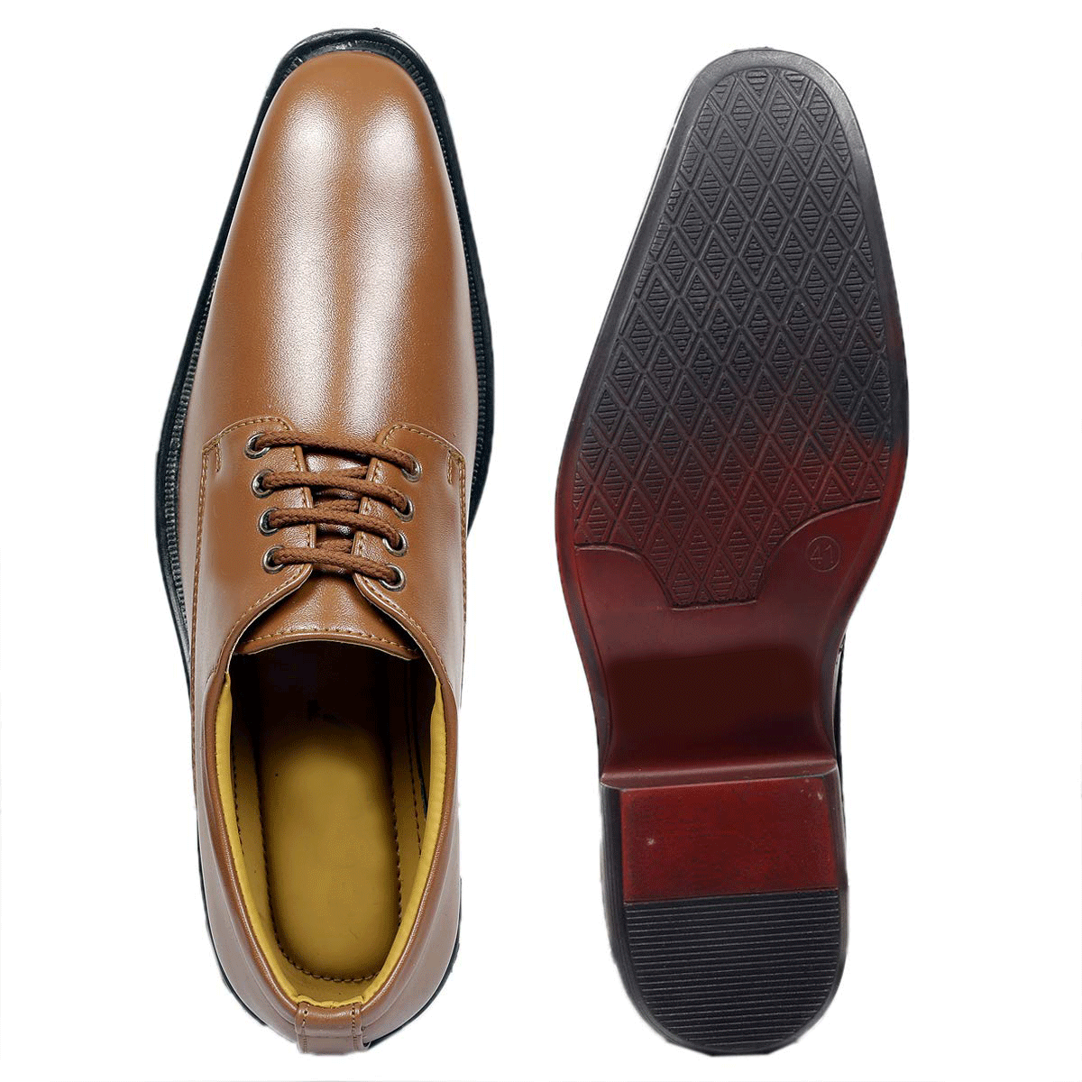 Classic Pattern Height Increasing Tan Casual, Formal Office Wear Derby Shoes-Unique and Classy