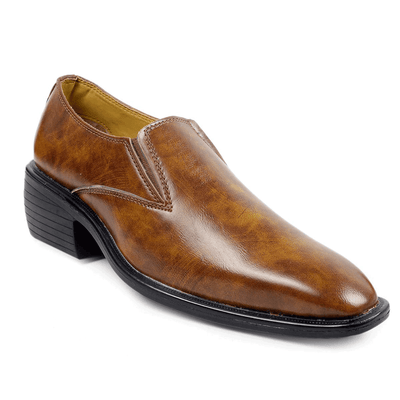 Classic Height Increasing Tan Casual And Formal Slip on Shoes For Men-Unique and Classy