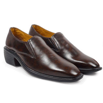 Classic Height Increasing Brown Casual And Formal Slip on Shoes For Men-Unique and Classy