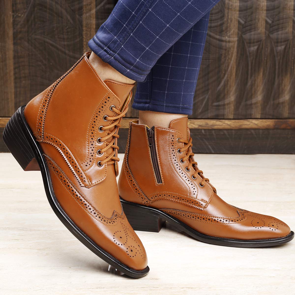 High Ankle Height Increasing Tan Casual And Outdoor Boot For Men-Unique and Classy