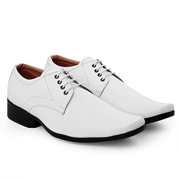 Faux Leather Office Wear Lace Up Shoes For Men's-JonasPramount