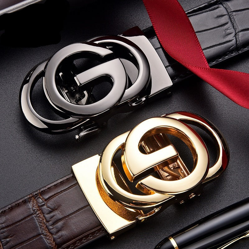 Luxury Automatic Zinc Alloy Buckle Belt For Men's-Unique and Classy