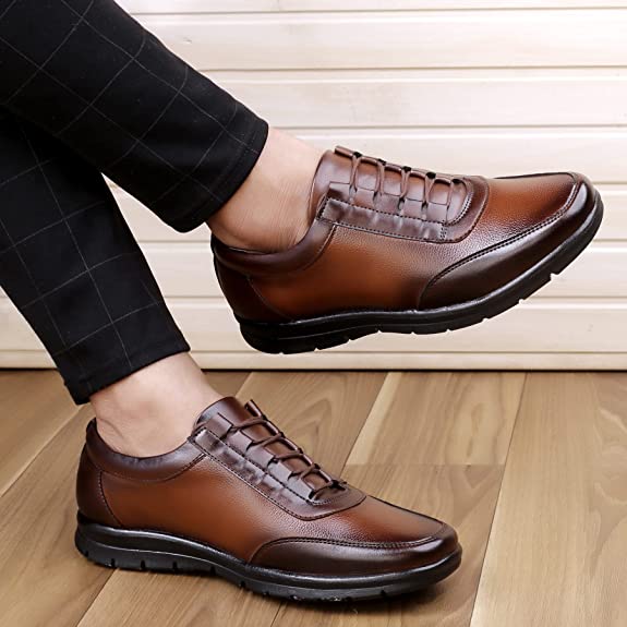 Fashionable Design Formal Lace-up Synthetic Shoes For Men's-Unique and Classy