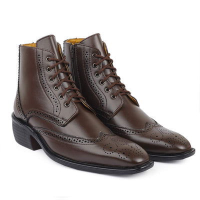 High Ankle Height Increasing Brown Casual And Outdoor Boot For Men-Unique and Classy