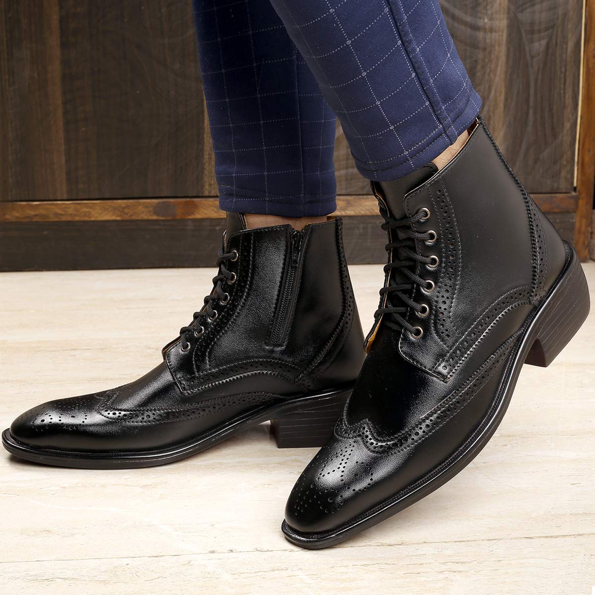 High Ankle Height Increasing Black Casual And Outdoor Boot For Men-Unique and Classy