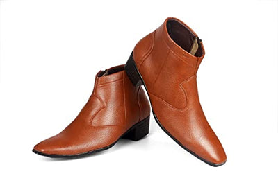 Formal Faux Leather Men's Height Increasing Boots-Unique and Classy