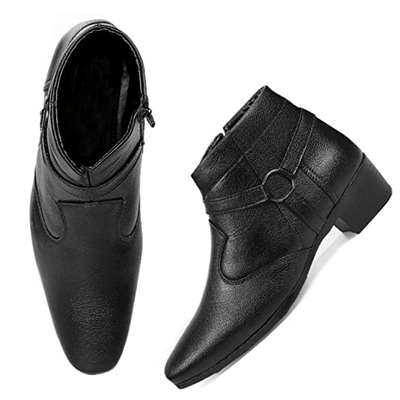 Height Increasing  Synthetic Material Strap Boot For Men's-Unique and Classy