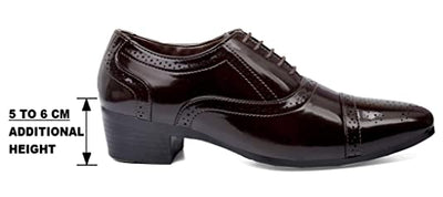 Height Increasing Faux Leather Lace-up Oxford Shoes for Men-Unique and Classy