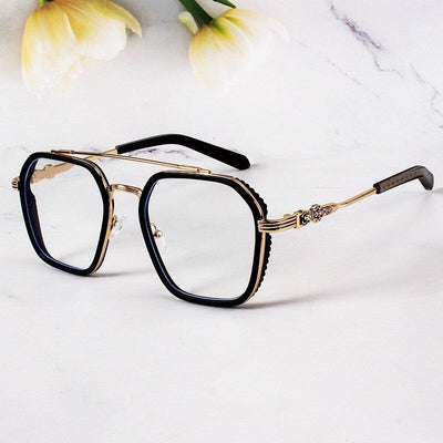 Oversized Titanium Glasses Acetate Anti-Blue Pilot Glasses Frame For Unisex