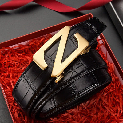 2022 New High Grade Men's Letter Embossing Automatic Buckle Belt -Unique and Classy