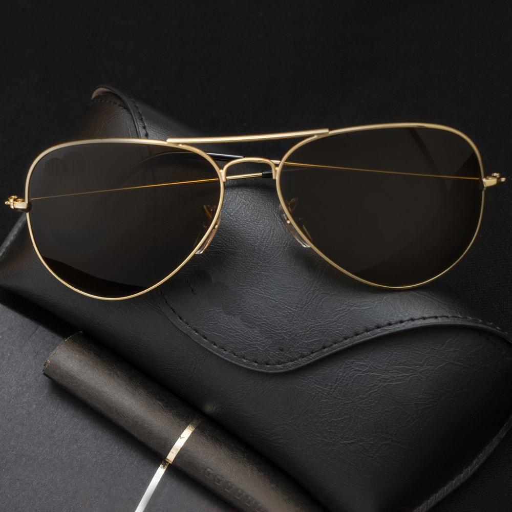 Stylish Brown and Gold Aviator Sunglasses For Men And Women-Unique and Classy