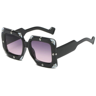 2020 Italian Big Frame Square Crystal Diamond Sunglasses For Unisex-Unique and Classy