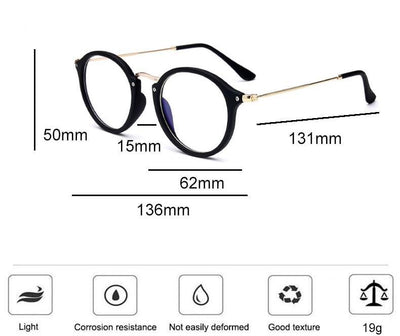 Blue light glasses frame computer glasses spectacles round transparent - Unique and Classy