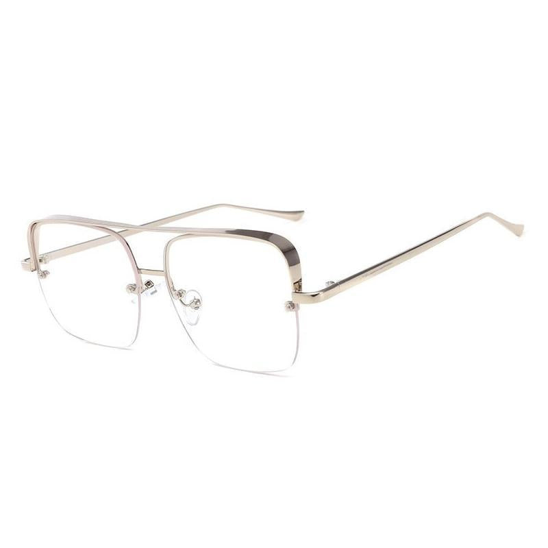 Square Glasses Frame Fashion Metal Eyewear Frame Men Women Optical - BRANDEDBABA