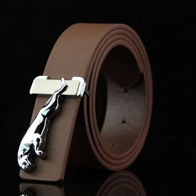 Classic Jaguar Design Leather Strap Belt For Men's-Unique and Classy