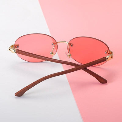 Trendy Brand Designer Round Frame Luxury Diamond Studded Rimless Sunglasses For Unisex-Unique and Classy