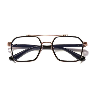 Retro Flat Tide Plate Metal Glasses Square Big Frame Eyeglasses For Unisex-Unique and Classy