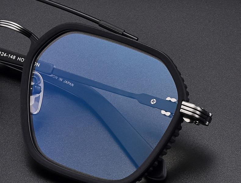 Oversized Titanium Glasses Acetate Anti-Blue Pilot Glasses Frame For Unisex