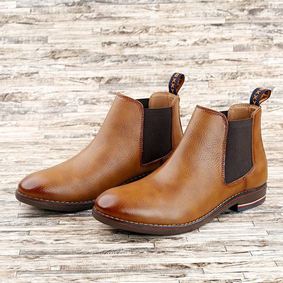 Classy Ankle British Design Tan Chelsea Boots For Men-Unique and Classy