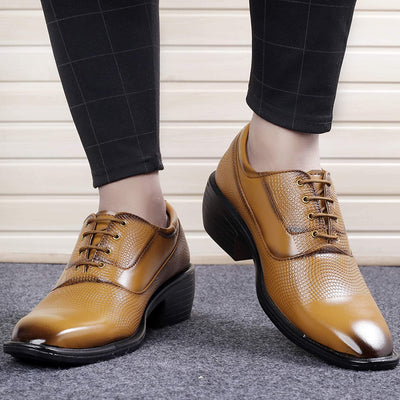 Classy Casual And Formal Business Wear Tan Lace-Up Shoes-Unique and Classy