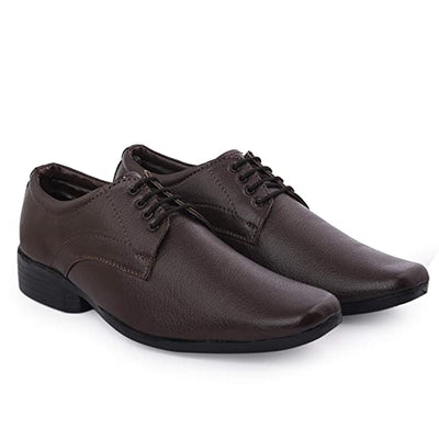 Faux Leather Office Wear Lace Up Shoes For Men's-JonasPramount