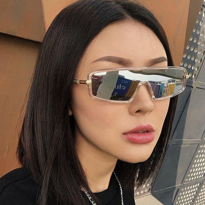 One Piece Mirror Square Sunglasses For Men And Women-Unique and Classy