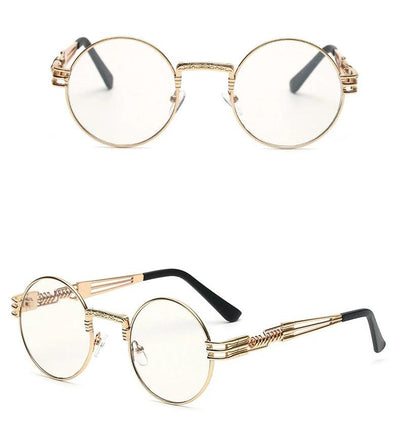 Buy Vintage fashion steampunk glasses round circle metal frame