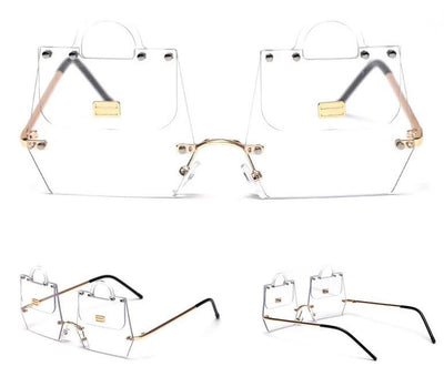 Unique Style Handbag Shape Rimless Sunglasses For Women -Unique and Classy