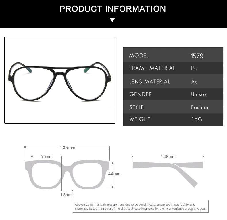 Buy Fashion Retro Pilot Antiblue Glasses Men Women UV400