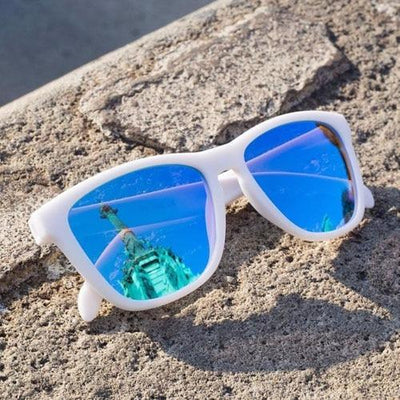 Unisex White Frame Blue Lens Mirror Oculos Sunglasses For Men And Women-Unique and Classy