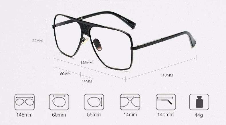 Buy Luxury Fashion Oversize Antiblue Square Eyeglasses For Men Women