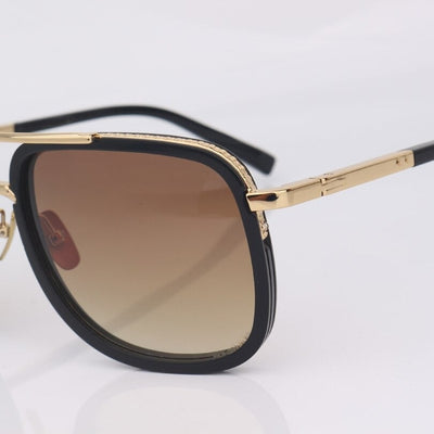 Metal Trim Square Pilot Sunglasses For Unisex-Unique and Classy