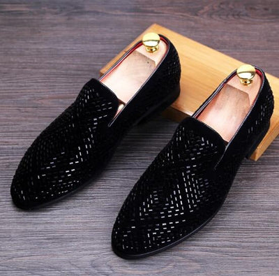 Black Diamond Rhinestones Designer Loafers,Wedding,Party Wear Slip On Shoes-Unique and Classy